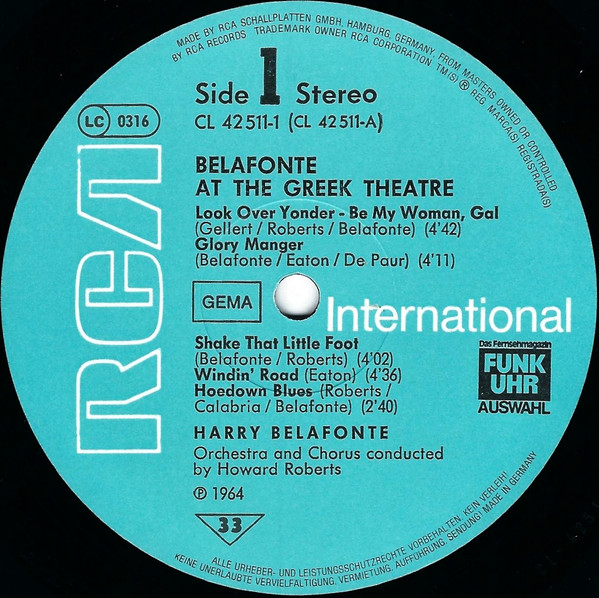 Harry Belafonte - Belafonte At The Greek Theatre (2xLP, Album, RE)