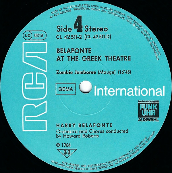 Harry Belafonte - Belafonte At The Greek Theatre (2xLP, Album, RE)
