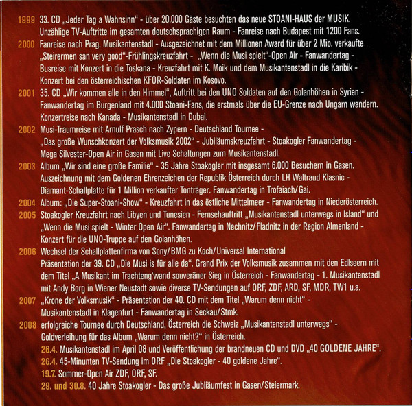 Die Stoakogler - 40 Goldene Jahre (CD, Album)