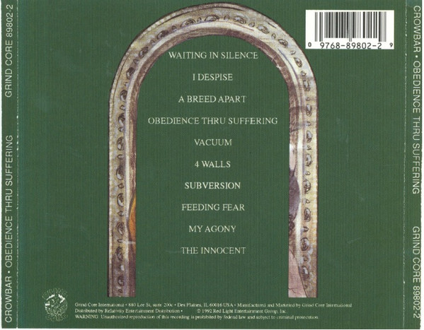 Crowbar (2) - Obedience Thru Suffering (CD, Album)