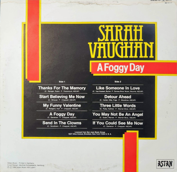 Sarah Vaughan - A Foggy Day (LP, Comp)