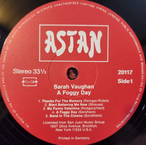 Sarah Vaughan - A Foggy Day (LP, Comp)