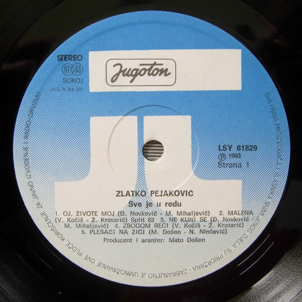 Zlatko Pejaković - Sve Je U Redu (LP, Album)