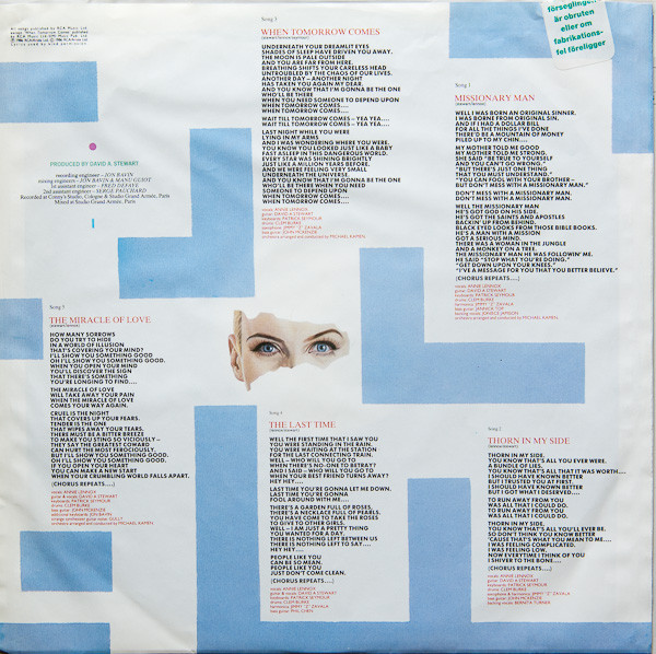 Eurythmics - Revenge (LP, Album, Ita)