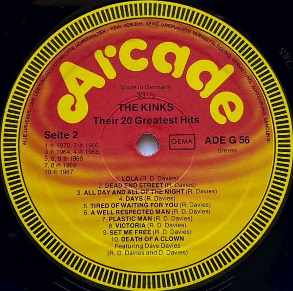 The Kinks - Their 20 Greatest Hits (LP, Comp)