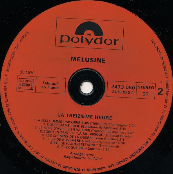 Mélusine - La Treizième Heure (LP, Album)