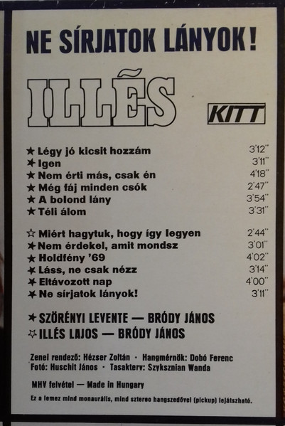 Illés - Ne Sírjatok Lányok! (LP, Album)