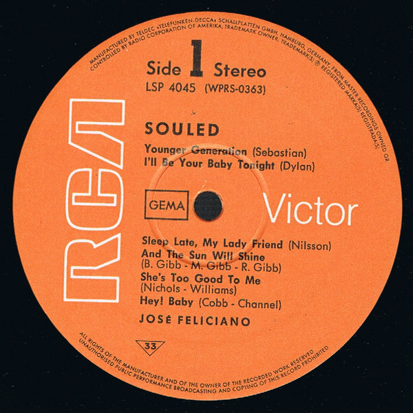 José Feliciano - Souled (LP, Album)