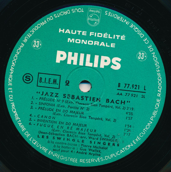 Les Swingle Singers - Jazz Sébastian Bach (LP, Album, Mono, RE, Gre)