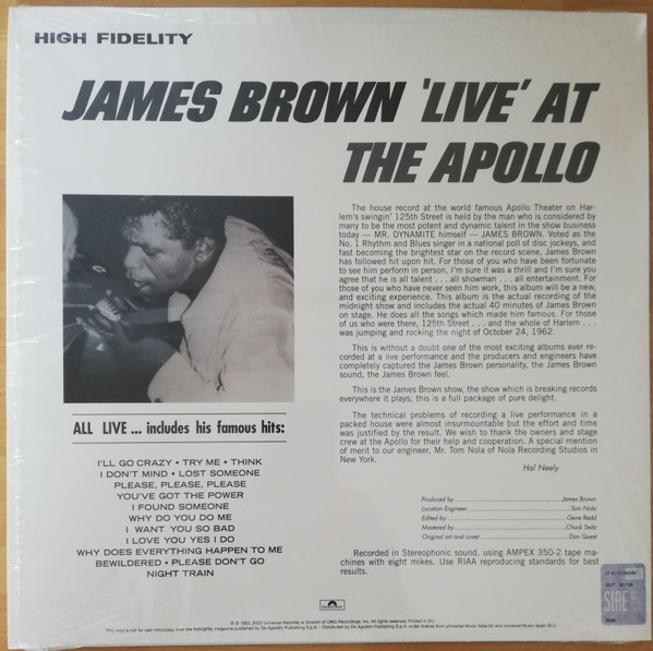 James Brown - Live At The Apollo (LP, Album, RE, 180)