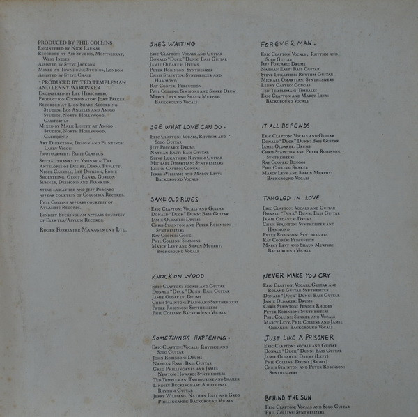 Eric Clapton - Behind The Sun (LP, Album, Gat)