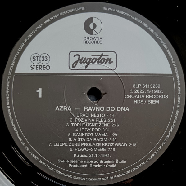 Azra (3) - Ravno Do Dna (3xLP, Album, RE, RM, 180)