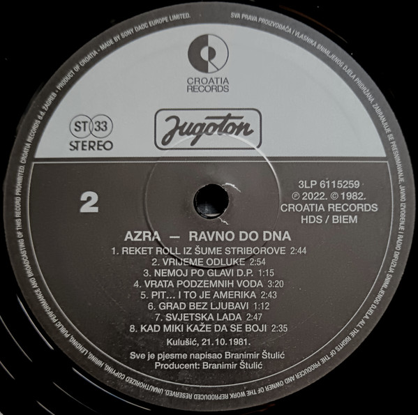 Azra (3) - Ravno Do Dna (3xLP, Album, RE, RM, 180)