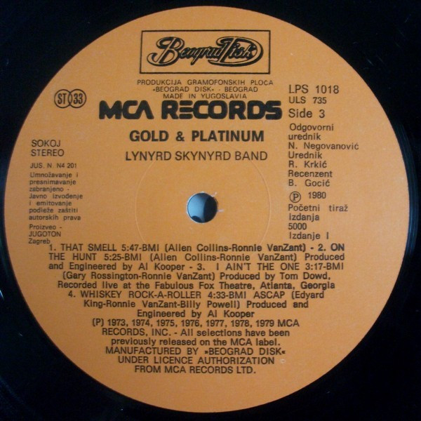 Lynyrd Skynyrd Band* - Gold & Platinum (2xLP, Comp)