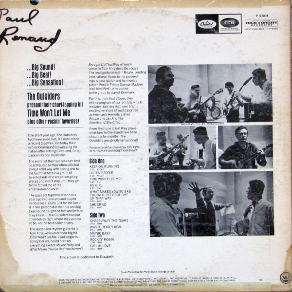 The Outsiders (4) - Time Won't Let Me (LP, Album, Mono, Jac)