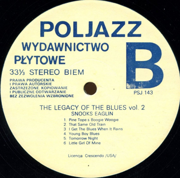 Snooks Eaglin - The Legacy Of The Blues Vol. 2 (LP, RE)