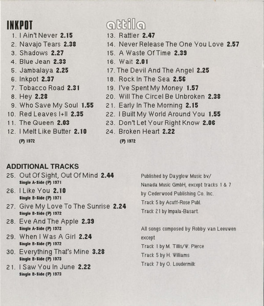 Shocking Blue - Inkpot & Attila (CD, Comp, RE)