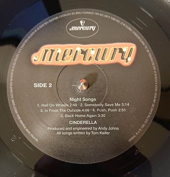 Cinderella (3) - Night Songs (LP, Album, RE, 180)