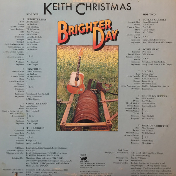 Keith Christmas - Brighter Day (LP, Album)