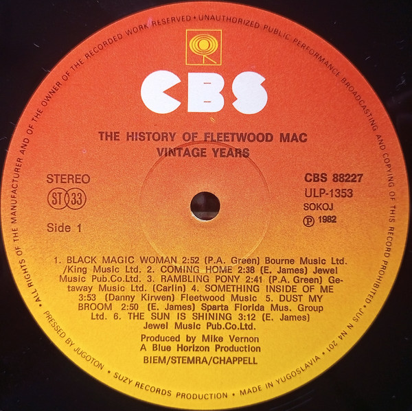 Fleetwood Mac - The History Of Fleetwood Mac - Vintage Years (2xLP, Comp, RP)