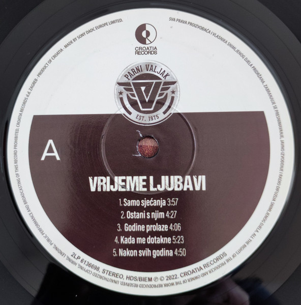 Parni Valjak - Vrijeme Ljubavi (LP, Album, Comp, Rem)