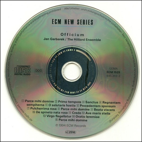 Jan Garbarek / The Hilliard Ensemble - Officium (CD, Album, RE, Sli)