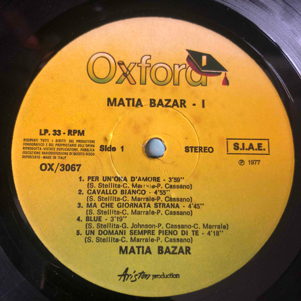 Matia Bazar - Matia Bazar 1 (LP, Album, RE)