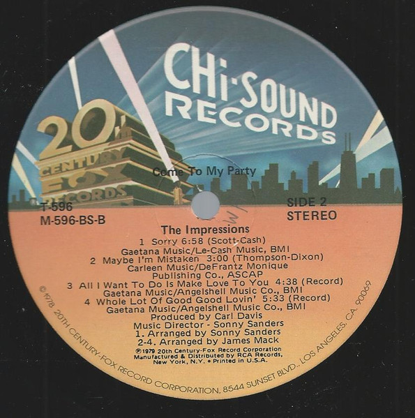 The Impressions - Come To My Party (LP, Album)