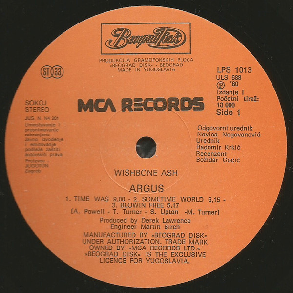 Wishbone Ash - Argus (LP, Album, RE, Gat)