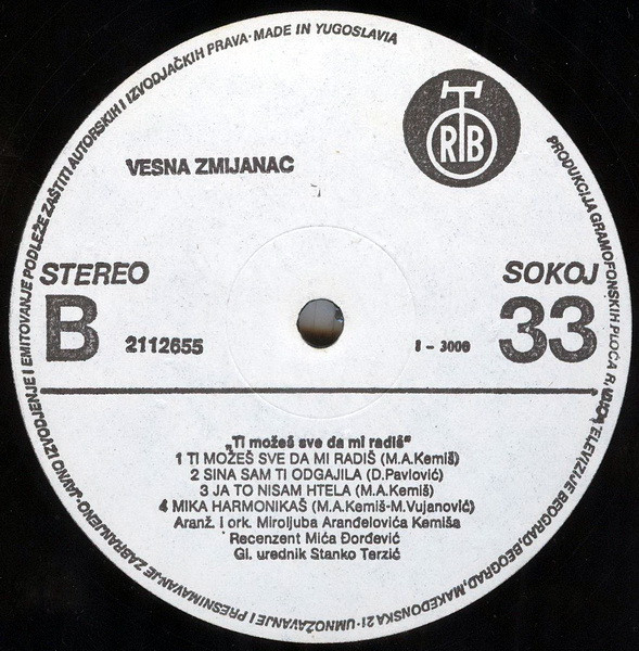 Vesna Zmijanac - Šta Će Meni Šminka / Koga Volim, Ja Ga Volim (LP, Album)