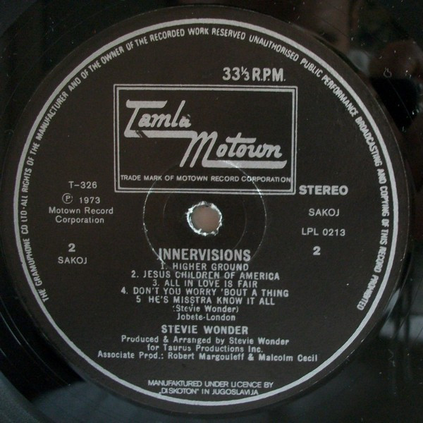 Stevie Wonder - Innervisions (LP, Album, Gat)