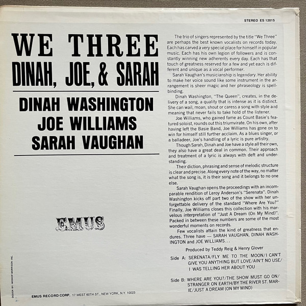 Dinah*, Joe* & Sarah* - We Three (LP, Album)