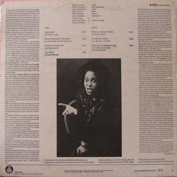 Abbey Lincoln - Talking To The Sun (LP, Album)