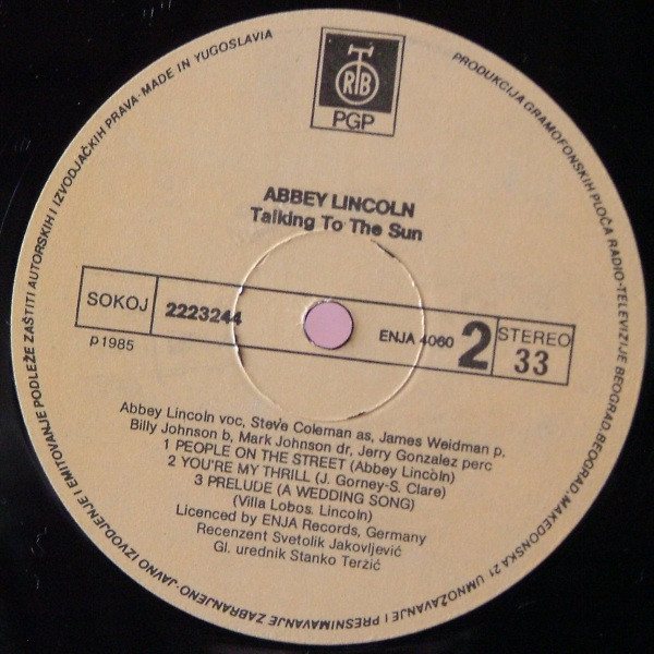 Abbey Lincoln - Talking To The Sun (LP, Album)