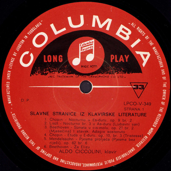 Aldo Ciccolini, Sergei Vasilyevich Rachmaninoff, Frédéric Chopin, Franz Liszt, Ludwig van Beethoven, Felix Mendelssohn-Bartholdy, Claude Debussy, Emmanuel Chabrier, Edvard Grieg - Invito Alla Musica / Slavne Stranice Klavirske Literature (LP)