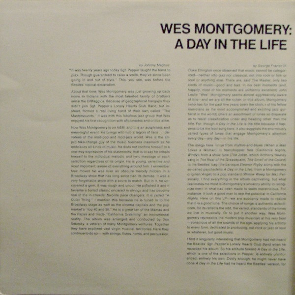 Wes Montgomery - A Day In The Life (LP, Album, Gat)