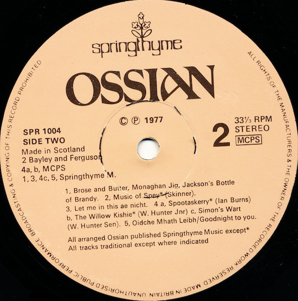 Ossian (2) - Ossian (LP, Album, Tex)