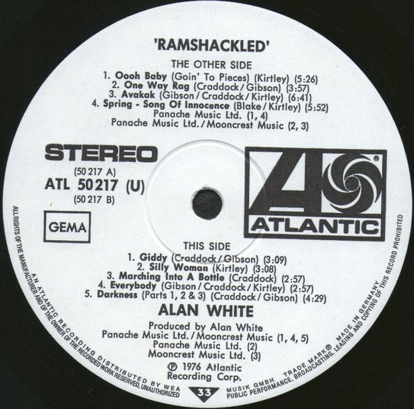 Alan White - Ramshackled (LP, Album)