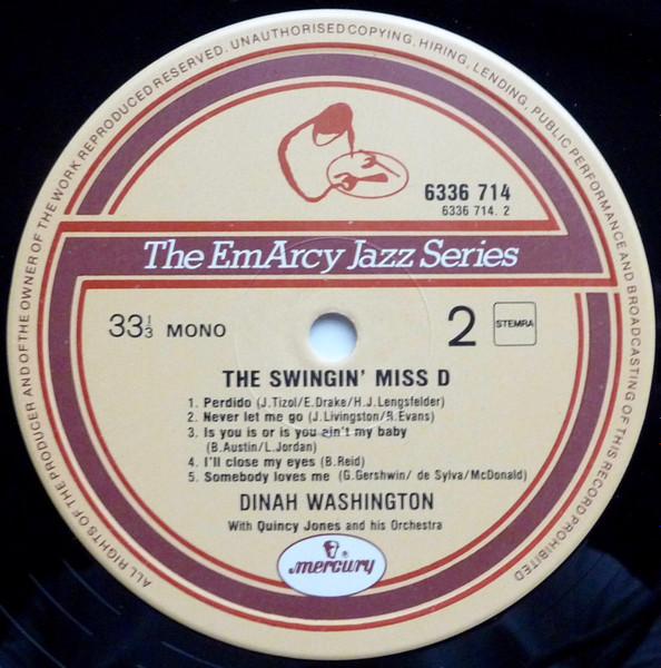 Dinah Washington & Quincy Jones And His Orchestra - The Swingin' Miss 