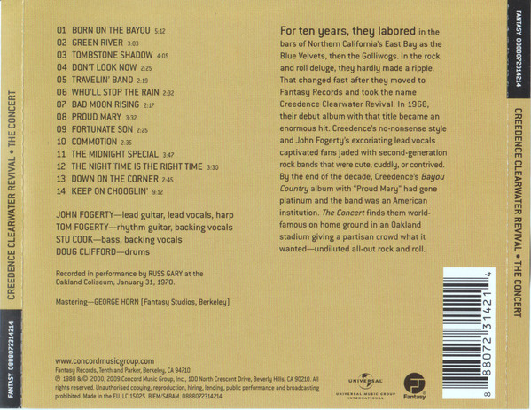 Creedence Clearwater Revival - The Concert (CD, Album, RE, RM)