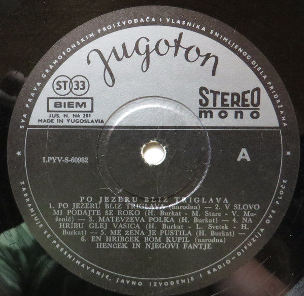 Henček In Njegovi Fantje - Po Jezeru Bliz Triglava (LP, Album)