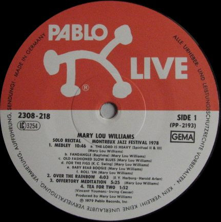 Mary Lou Williams - Solo Recital Montreux Jazz Festival 1978 (LP, Album)