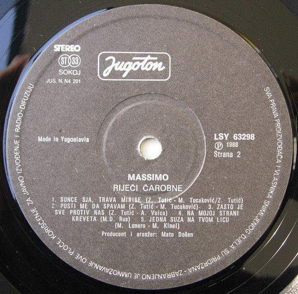Massimo* - Riječi Čarobne (LP, Album)