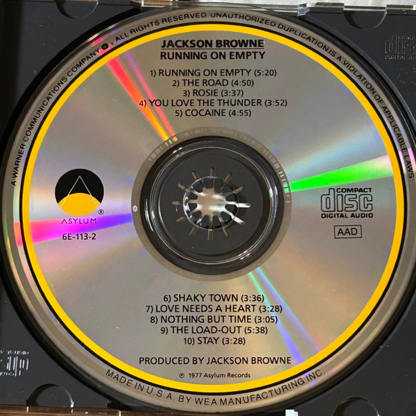 Jackson Browne - Running On Empty (CD, Album, Club, RE)