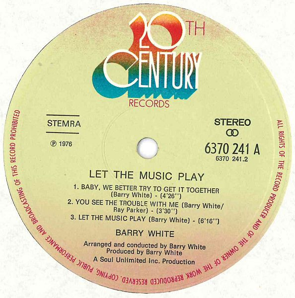 Barry White - Let The Music Play (LP, Album)