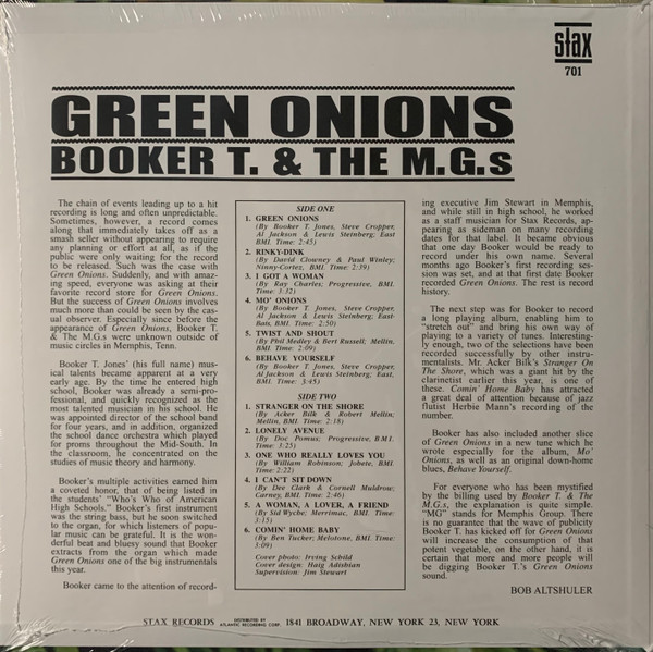 Booker T. & The M.G.s* - Green Onions (LP, Album, Mono, Dlx, RE, RM, Gre)