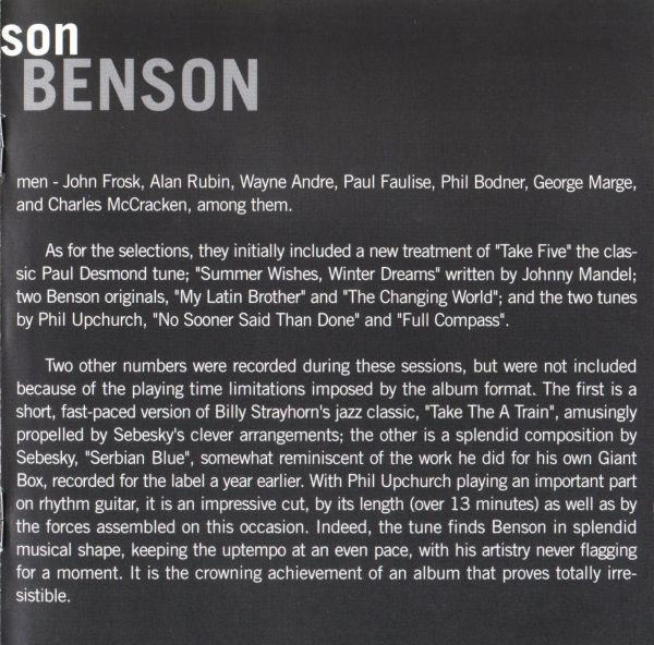 George Benson - Bad Benson (CD, Album, RE, RM)