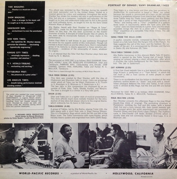 Ravi Shankar - Portrait Of Genius (LP, Album, RE)