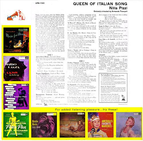 Nilla Pizzi - Queen Of Italian Song (LP, Album, Mono)