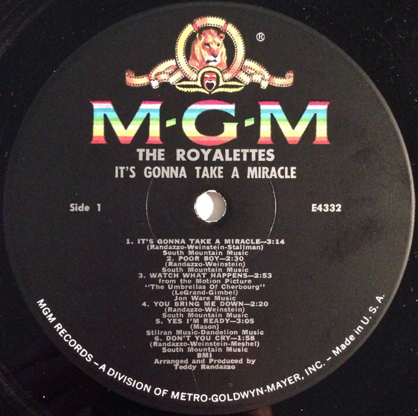 The Royalettes - It's Gonna Take A Miracle (LP, Album, Mono, MGM)